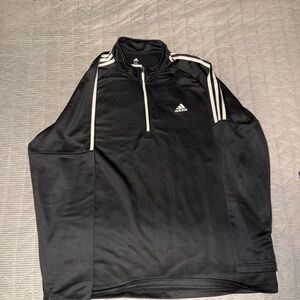 Adidas Black and White Half-Zip Top